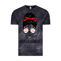 Cloud Black Baseball Mom Skull Vintage Tee - linhVisuals