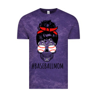 Cloud Purple Baseball Mom Skull Vintage Tee - linhVisuals