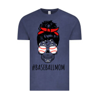 Vintage Denim Baseball Mom Skull Vintage Tee - linhVisuals