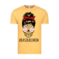 Vintage Mustard Baseball Mom Skull Vintage Tee - linhVisuals