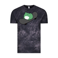 Cloud Black skateboarding frog Vintage Tee - linhVisuals