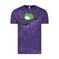 Cloud Purple skateboarding frog Vintage Tee - linhVisuals
