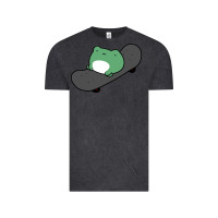 Vintage Black skateboarding frog Vintage Tee - linhVisuals