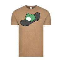 Vintage Coffee skateboarding frog Vintage Tee - linhVisuals