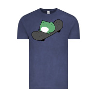 Vintage Denim skateboarding frog Vintage Tee - linhVisuals