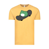 Vintage Mustard skateboarding frog Vintage Tee - linhVisuals