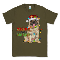 Army Green merry and bright pug Classic Tee - RanaPortraitStore