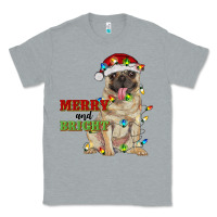 Heather Grey merry and bright pug Classic Tee - RanaPortraitStore