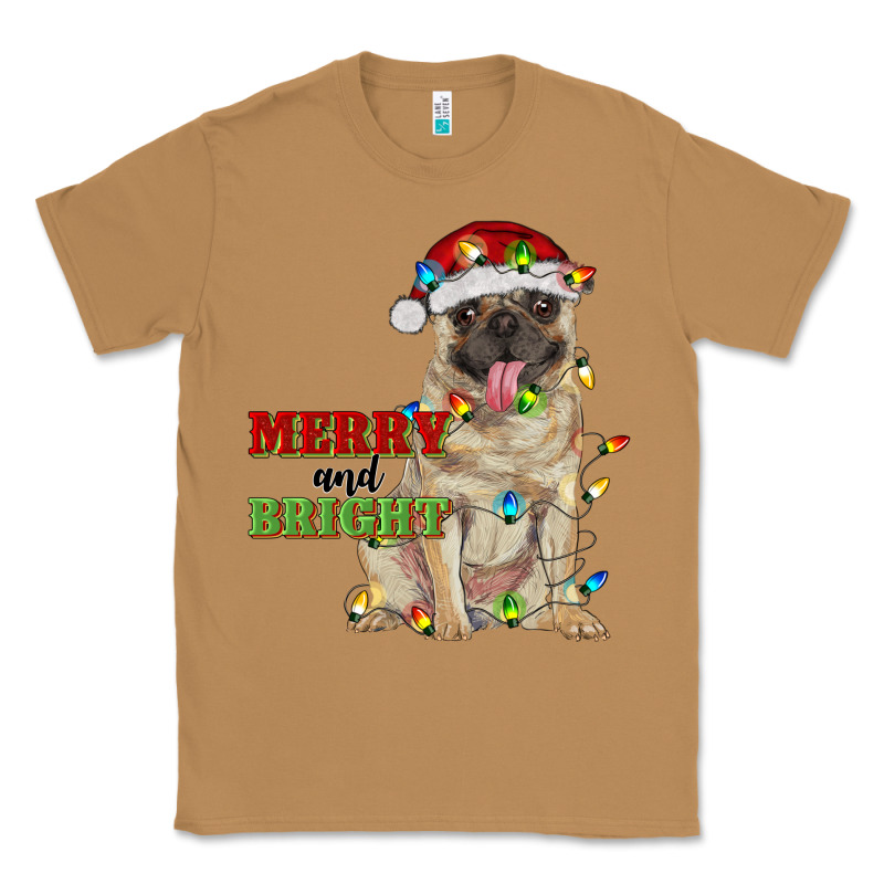 Merry And Bright Pug Classic Tee by RanaPortraitStore | Teevron