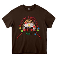 Chocolate Brown merry christmas shitter s full Heavy Core Tee - MaliasSmallBusiness