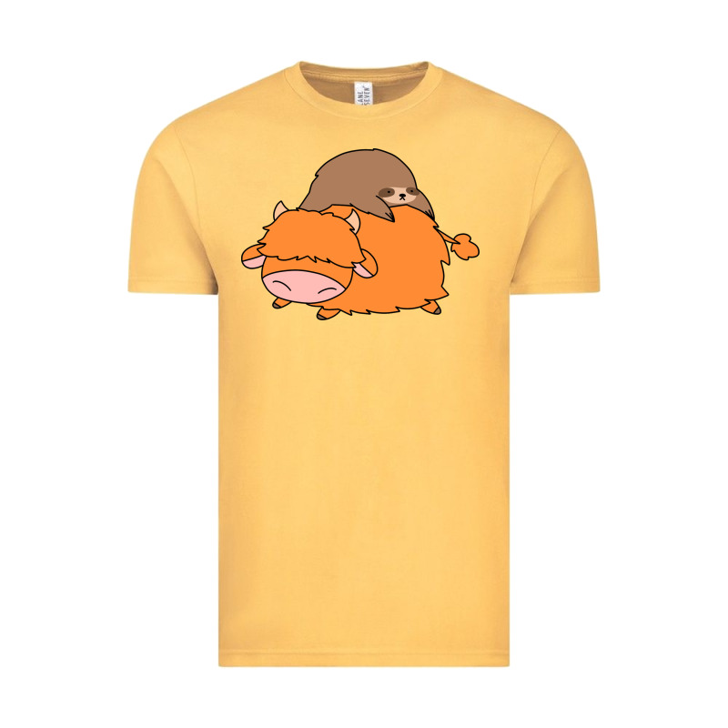 Sloth And Highland Cow Vintage Tee by linhVisuals | Teevron
