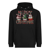 Black Merry Christmas Heavyweight Hoodie - CowhideDigitalArt