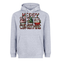 Heather Grey Merry Christmas Heavyweight Hoodie - CowhideDigitalArt