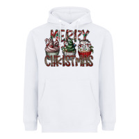 White Merry Christmas Heavyweight Hoodie - CowhideDigitalArt