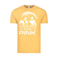 Vintage Mustard gift for men kissing the pink Vintage Tee - linhVisuals