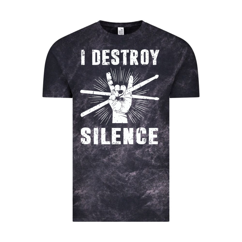 I Destroy Silence Drum Set Drummer Gift Vintage Tee by linhVisuals | Teevron