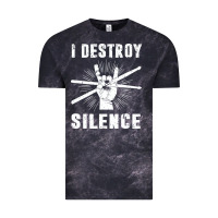 Cloud Black i destroy silence drum set drummer gift Vintage Tee - linhVisuals