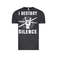 Vintage Black i destroy silence drum set drummer gift Vintage Tee - linhVisuals