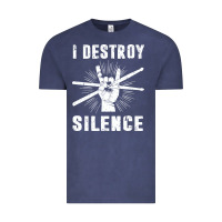 Vintage Denim i destroy silence drum set drummer gift Vintage Tee - linhVisuals