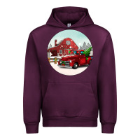 Mauve Wine Christmas farm Christmas Urban Hoodie - BarkalooDesign