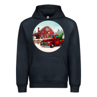 Navy Christmas farm Christmas Urban Hoodie - BarkalooDesign