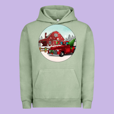 Christmas Farm Christmas Urban Hoodie Designed By Barkaloodesign