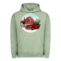Pigment Oil Green Christmas farm Christmas Urban Hoodie - BarkalooDesign