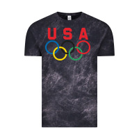 Cloud Black OLYMPIC RINGS Vintage Tee - linhVisuals