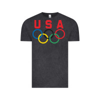 Vintage Black OLYMPIC RINGS Vintage Tee - linhVisuals