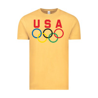 Vintage Mustard OLYMPIC RINGS Vintage Tee - linhVisuals
