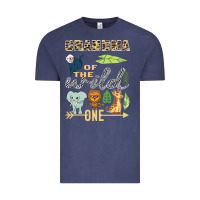 Vintage Denim grandma of the wild one zoo mother birthday safari jungle long sleeve Vintage Tee - linhVisuals