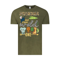 Vintage Olive grandma of the wild one zoo mother birthday safari jungle long sleeve Vintage Tee - linhVisuals