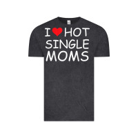 Vintage Black i love hot single moms tee red heart hot mother milf mommy t shirt Vintage Tee - linhVisuals