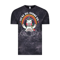 Cloud Black we're all gonna die funny cute unicorn Vintage Tee - linhVisuals