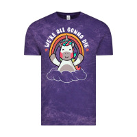 Cloud Purple we're all gonna die funny cute unicorn Vintage Tee - linhVisuals
