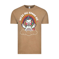 Vintage Coffee we're all gonna die funny cute unicorn Vintage Tee - linhVisuals