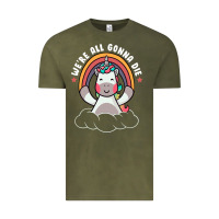 Vintage Olive we're all gonna die funny cute unicorn Vintage Tee - linhVisuals