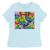 Baby Blue Pride LGBTQ+ Peace Tumbler Ladies Tee - BundleAndBundleShop