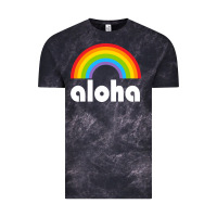 Cloud Black Aloha Rainbow Hawaii 808 Island Hawaiian Vintage Tee - linhVisuals
