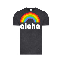 Vintage Black Aloha Rainbow Hawaii 808 Island Hawaiian Vintage Tee - linhVisuals