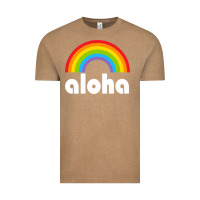 Vintage Coffee Aloha Rainbow Hawaii 808 Island Hawaiian Vintage Tee - linhVisuals