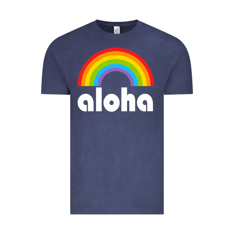 Aloha Rainbow Hawaii 808 Island Hawaiian Vintage Tee by linhVisuals | Teevron