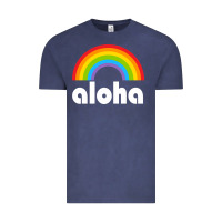 Vintage Denim Aloha Rainbow Hawaii 808 Island Hawaiian Vintage Tee - linhVisuals