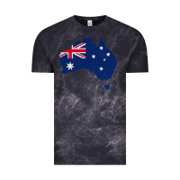 Cloud Black Australia Map Flag Drawing Line Art Vintage Tee - linhVisuals