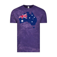 Cloud Purple Australia Map Flag Drawing Line Art Vintage Tee - linhVisuals