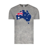 Cloud Rock Australia Map Flag Drawing Line Art Vintage Tee - linhVisuals
