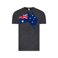 Vintage Black Australia Map Flag Drawing Line Art Vintage Tee - linhVisuals