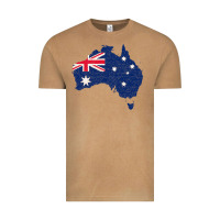 Vintage Camel Australia Map Flag Drawing Line Art Vintage Tee - linhVisuals