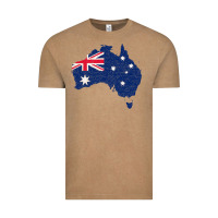 Vintage Coffee Australia Map Flag Drawing Line Art Vintage Tee - linhVisuals