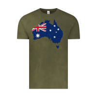 Australia Map Flag Drawing Line Art Vintage Tee | Teevron